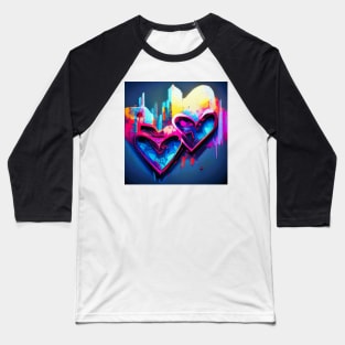 graffiti heart&#39;s colourful 2 Baseball T-Shirt